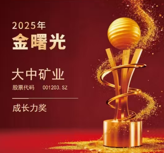 喜报|918博天娱乐官网矿业荣获“2025年金曙光生长力奖”！